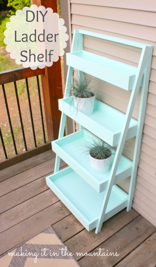 DIY Ladder Shelf @ making it in the mountains